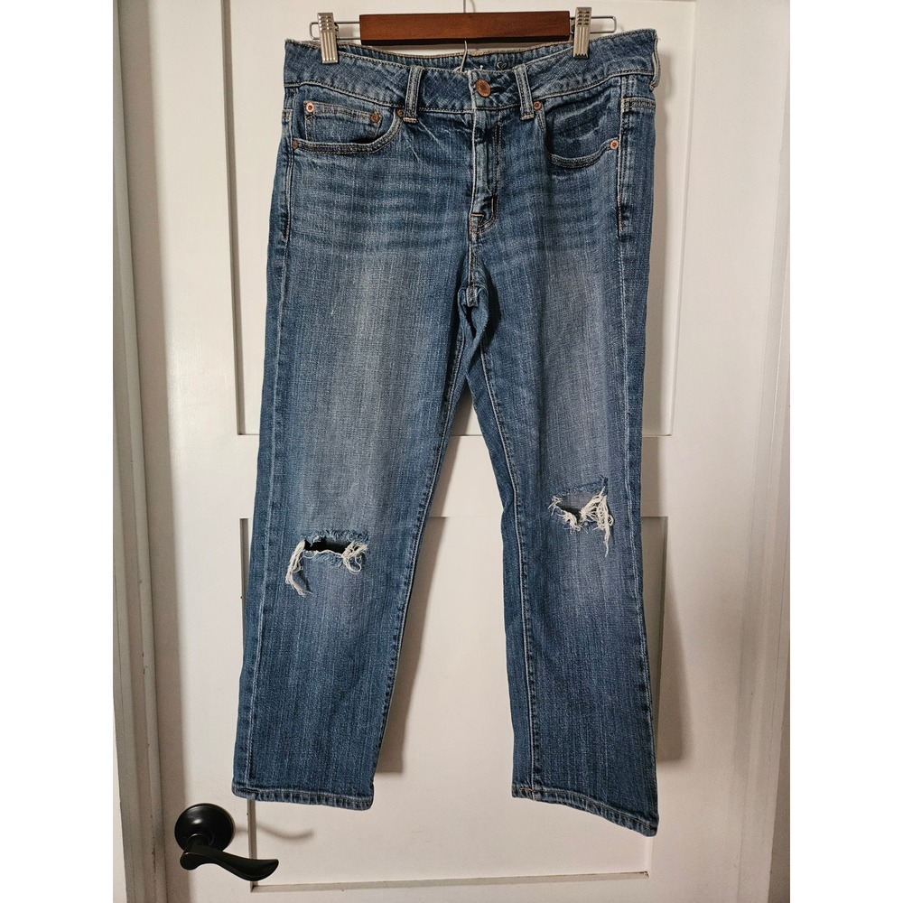 American Eagle Distressed Stretch Jeans Women's Size 8 Y2K Indie Sleaze Medium